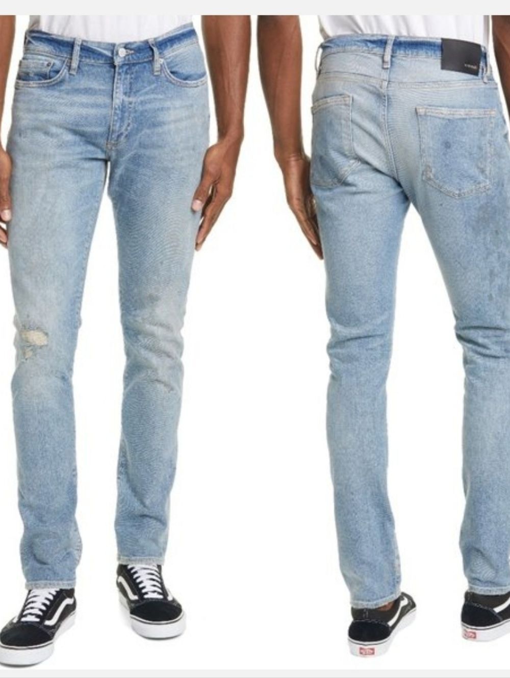 Ovadia Distressed Paint Splatter Jeans
